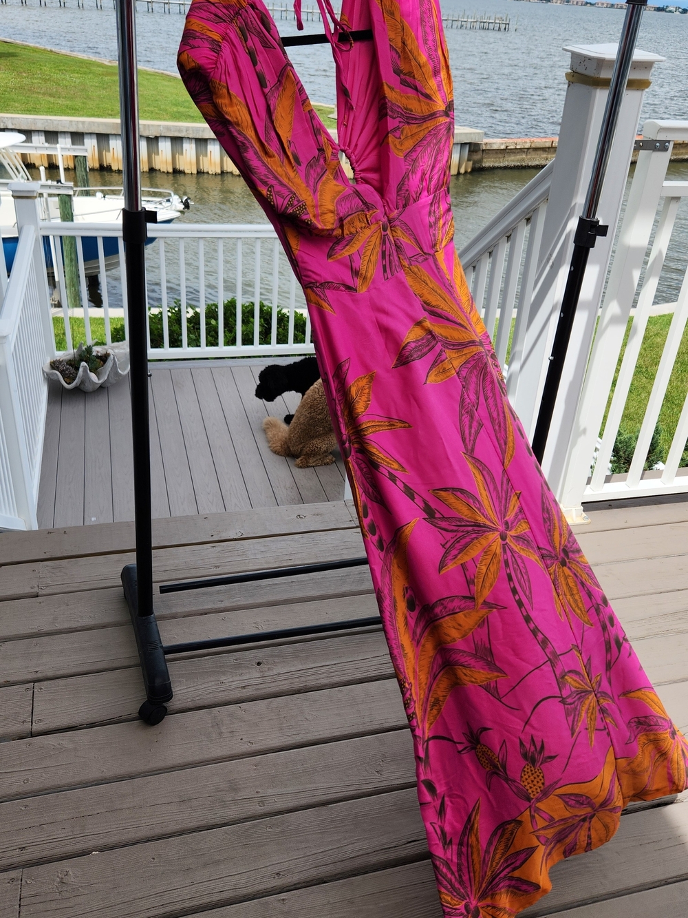 FARM Rio Fuchsia and Orange Tropical Maxi Dress - Picture 3 of 7